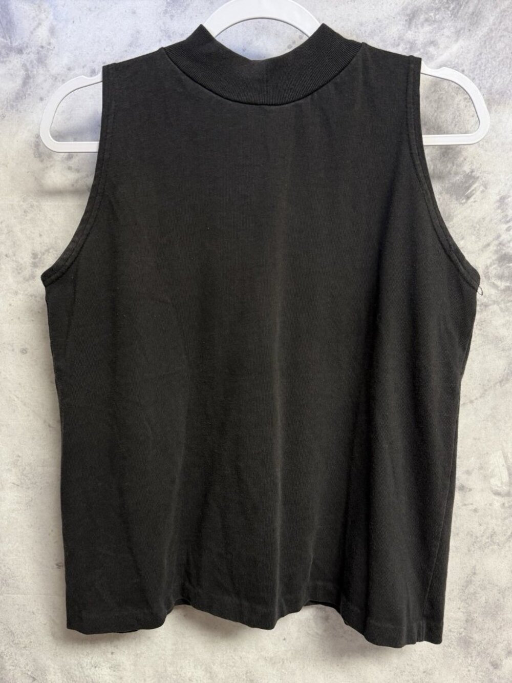 Vintage 80s Tank Top T Shirt Mens Small Black Sleeveless Monarch Knits USA